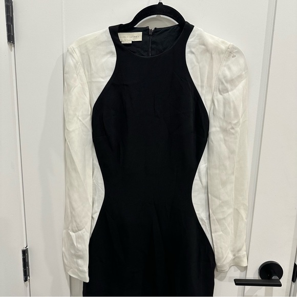 Stella McCartney Design Illusion Elegant Black and White Long Sleeve Mini Dress - Picture 3 of 10